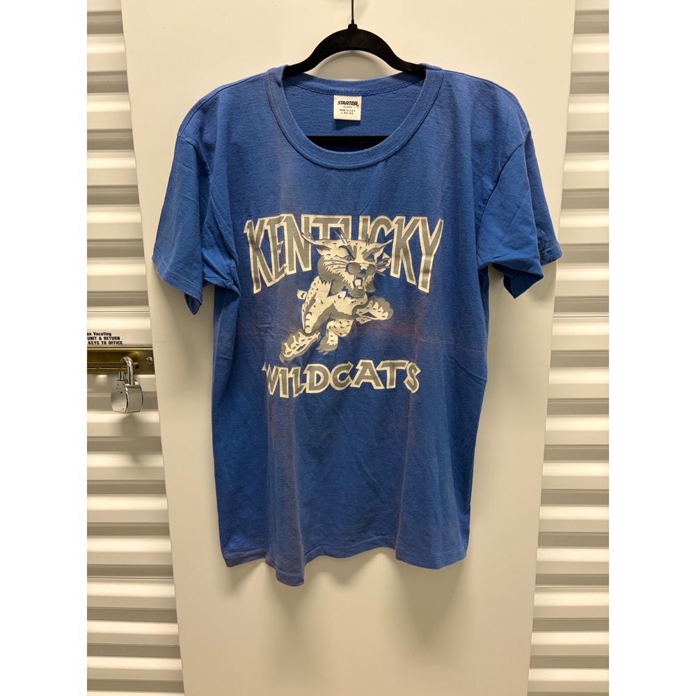 Vintage Starter Kentucky Wildcats T-Shirt Mens Large Blue NCAA 90s USA Good - Picture 2 of 5